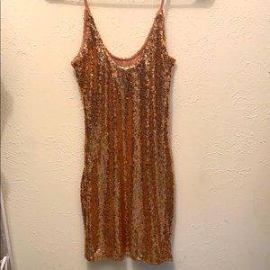 Rose gold sequence dress